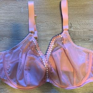 Elomi Carmen Pink Underwire Stretch Bra size UK 38GG/US 38J